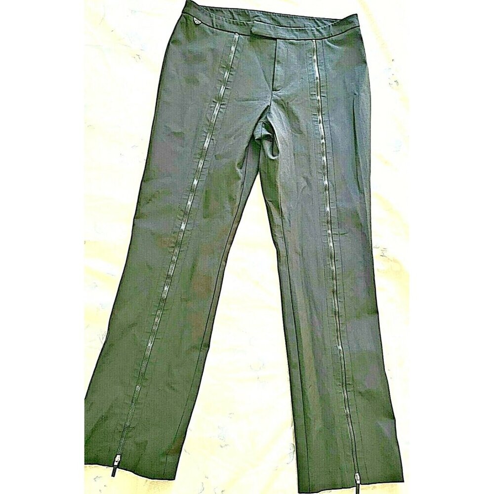 RALPH RALPH LAUREN WOMEN'S BLACK STRETCH  ZIP  STRAIGHT PANTS SIZE 10  # 359